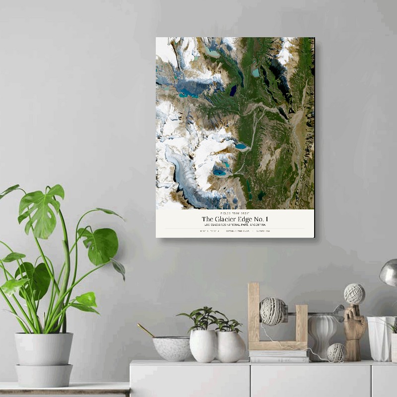The Glacier Edge No. 1 — 16x20 gallery-wrapped canvas print of Los Glaciares National Park, Argentina shown hanging on a wall