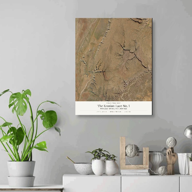 The Erosion Lace No. 1 — 16x20 gallery-wrapped canvas print of Purnululu National Park, Australia shown hanging on a wall