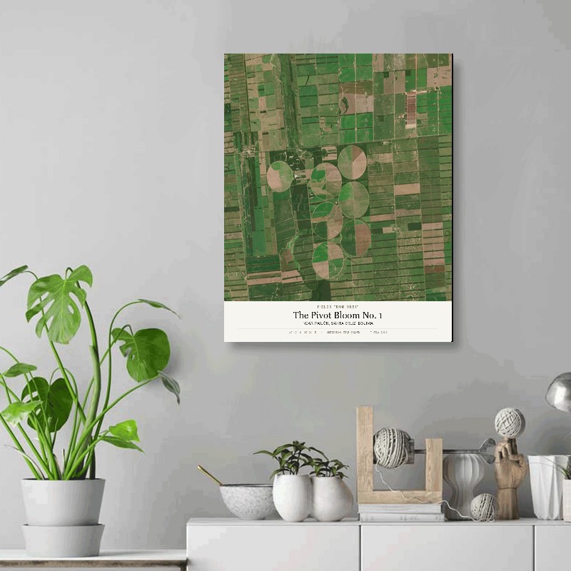 The Pivot Bloom No. 1 — 16x20 gallery-wrapped canvas print of Near Pailón, Santa Cruz, Bolivia shown hanging on a wall