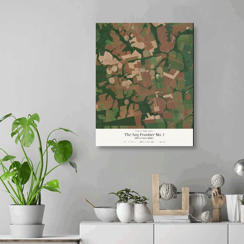 The Soy Frontier No. 1 — 16x20 gallery-wrapped canvas print of Mato Grosso, Brazil shown hanging on a wall