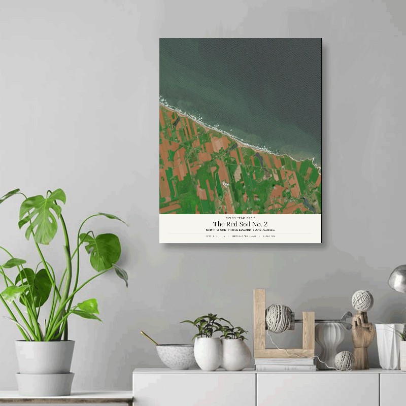 The Red Soil No. 2 — 16x20 gallery-wrapped canvas print of North shore, Prince Edward Island, Canada shown hanging on a wall