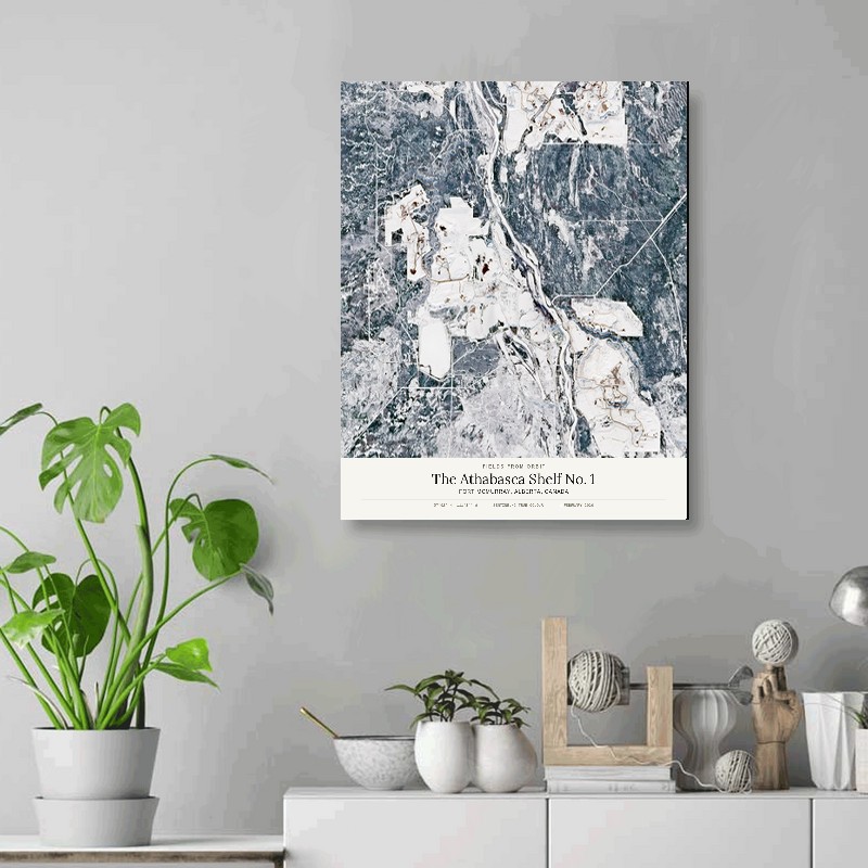 The Athabasca Shelf No. 1 — 16x20 gallery-wrapped canvas print of Fort McMurray, Alberta, Canada shown hanging on a wall