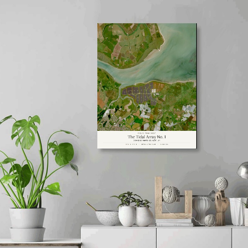 The Tidal Array No. 1 — 16x20 gallery-wrapped canvas print of Graveney Marshes, Kent, UK shown hanging on a wall