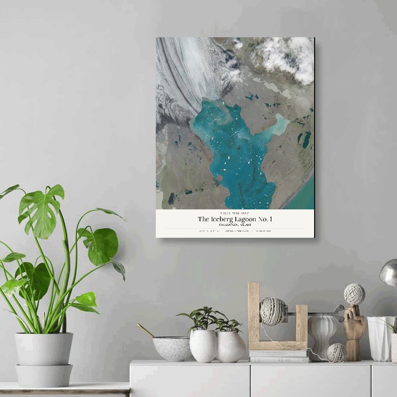 The Iceberg Lagoon No. 1 — 16x20 gallery-wrapped canvas print of Jökulsárlón, Iceland shown hanging on a wall