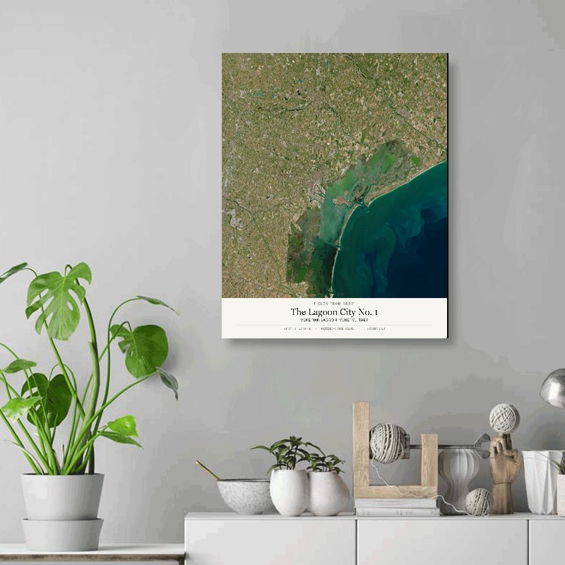 The Lagoon City No. 1 — 16x20 gallery-wrapped canvas print of Venetian Lagoon, Veneto, Italy shown hanging on a wall