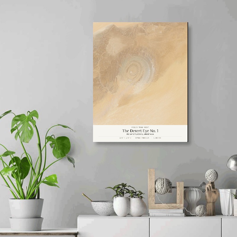 The Desert Eye No. 1 — 16x20 gallery-wrapped canvas print of Richat Structure, Mauritania shown hanging on a wall