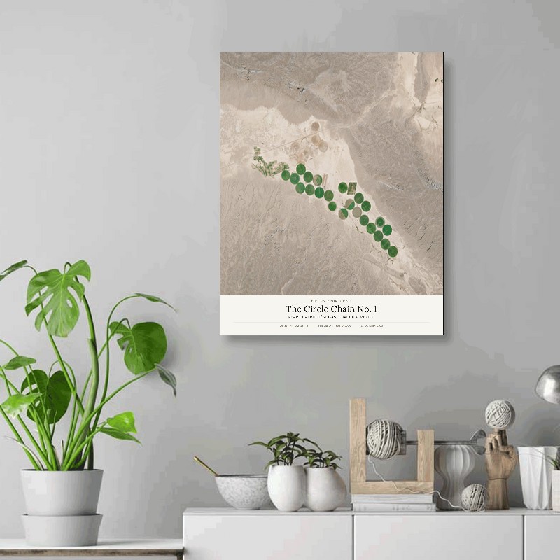 The Circle Chain No. 1 — 16x20 gallery-wrapped canvas print of near Cuatro Ciénegas, Coahuila, Mexico shown hanging on a wall