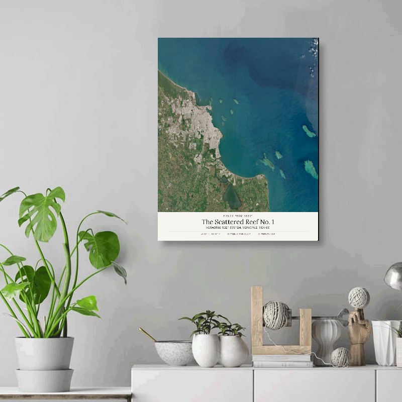 The Scattered Reef No. 1 — 16x20 gallery-wrapped canvas print of Veracruz Reef System, Veracruz, Mexico shown hanging on a wall