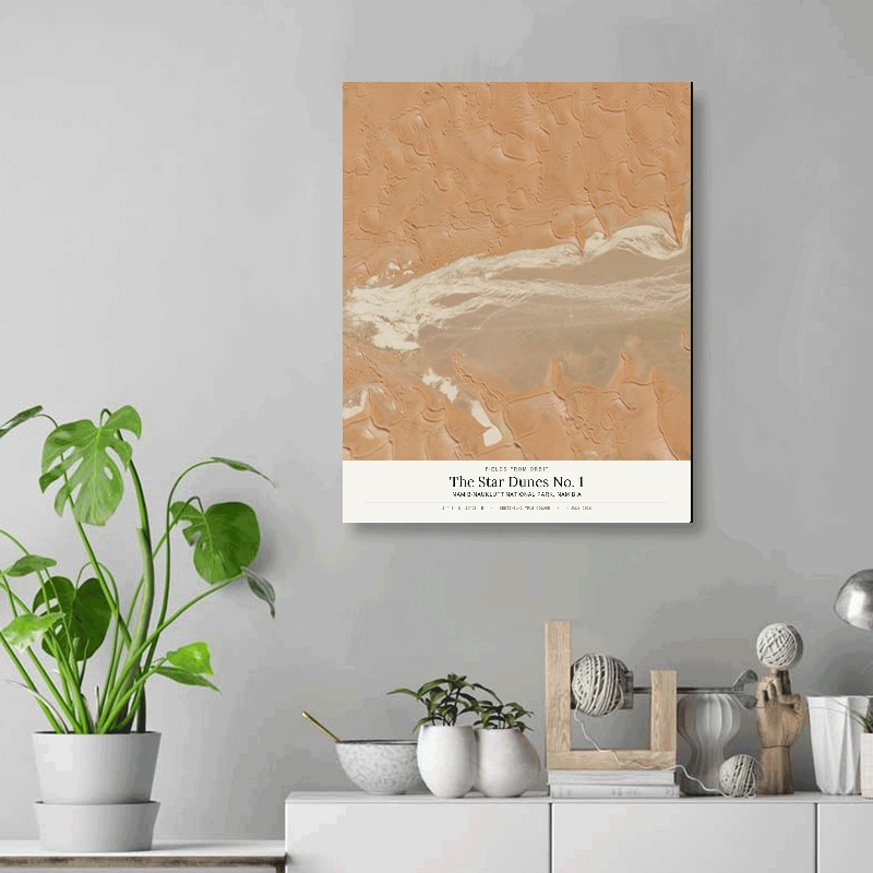 The Star Dunes No. 1 — 16x20 gallery-wrapped canvas print of Namib-Naukluft National Park, Namibia shown hanging on a wall