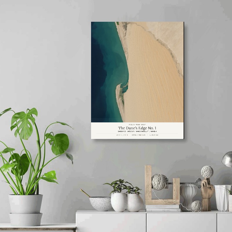 The Dune's Edge No. 1 — 16x20 gallery-wrapped canvas print of Sandwich Harbour, Namib-Naukluft, Namibia shown hanging on a wall