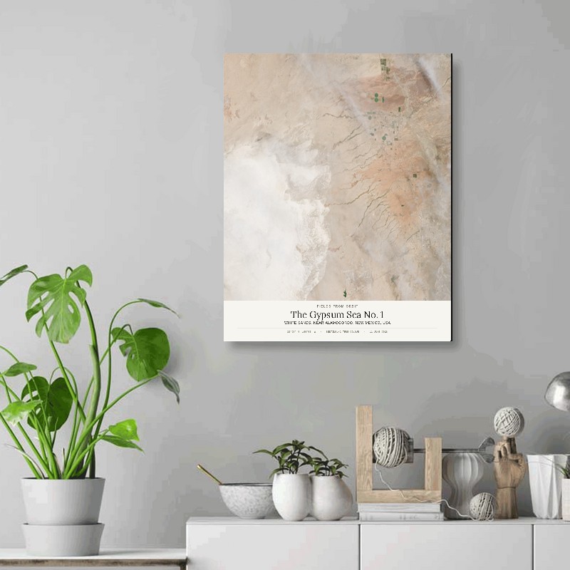 The Gypsum Sea No. 1 — 16x20 gallery-wrapped canvas print of White Sands, near Alamogordo, New Mexico, USA shown hanging on a wall
