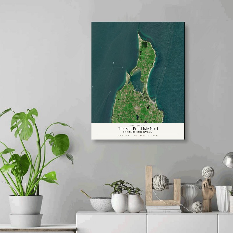 The Salt Pond Isle No. 1 — 16x20 gallery-wrapped canvas print of Block Island · Rhode Island, USA shown hanging on a wall