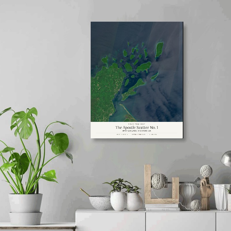 The Apostle Scatter No. 1 — 16x20 gallery-wrapped canvas print of Apostle Islands, Wisconsin, USA shown hanging on a wall