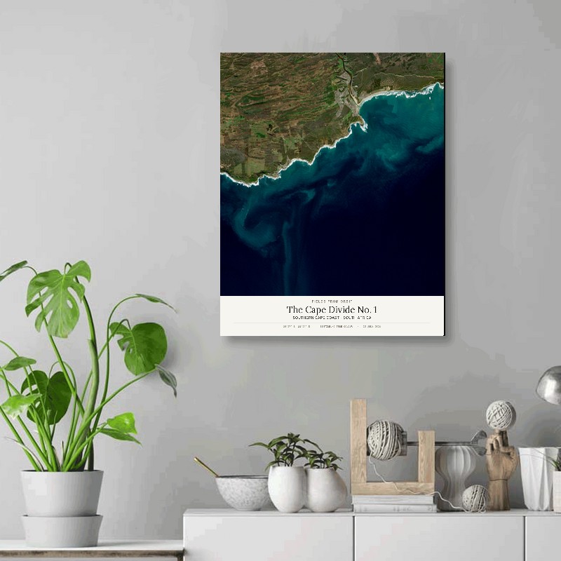 The Cape Divide No. 1 — 16x20 gallery-wrapped canvas print of Southern Cape coast · South Africa shown hanging on a wall