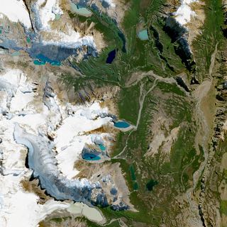 The Glacier Edge No. 1 — satellite art print of Los Glaciares National Park, Argentina