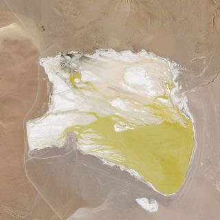 Laguna Colorada No. 1 — satellite art print of Laguna Colorada, Bolivian altiplano