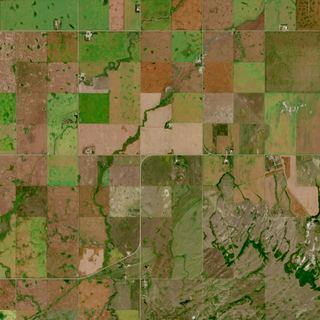 The Section Grid No. 1 — satellite art print of Near Avonlea, south of Moose Jaw, Saskatchewan