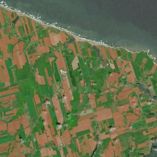 The Red Soil No. 1 — satellite art print of North shore, Prince Edward Island, Canada