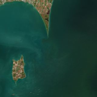 The Vanishing Point No. 1 — satellite art print of Point Pelee, Lake Erie, Ontario, Canada