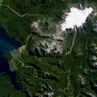 The Chaiten Crater No. 1 — satellite art print of Chaiten, Los Lagos, Chile