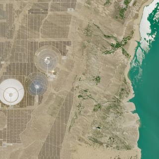 The Solar Rings No. 1 — satellite art print of Talatan Solar Park, Qinghai, China