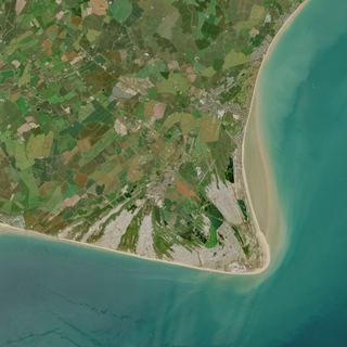 The Shingle Point No. 1 — satellite art print of Dungeness, Kent, England