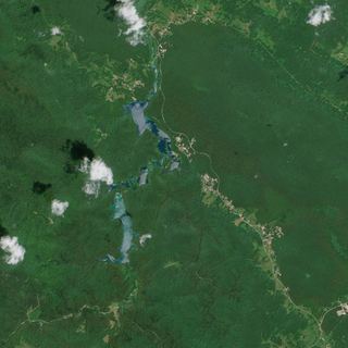 The Turquoise Chain No. 1 — satellite art print of Plitvice Lakes National Park, Croatia