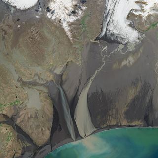 The Braided Melt No. 1 — satellite art print of South Iceland