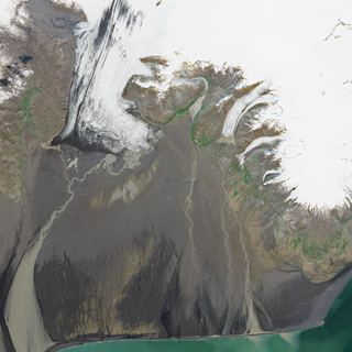 The Silver Melt No. 1 — satellite art print of South Iceland