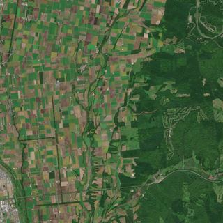 The Tokachi Quilt No. 1 — satellite art print of Tokachi Plain, Hokkaido, Japan