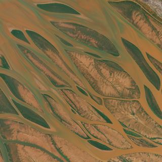 The Bleeding Delta No. 1 — satellite art print of Bombetoka Bay · Madagascar