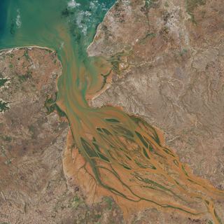 The Red Estuary No. 1 — satellite art print of Bombetoka Bay · Madagascar