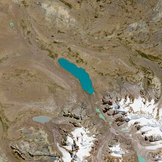 The Andean Turquoise No. 1 — satellite art print of Palccoyo, Cusco region, Peru