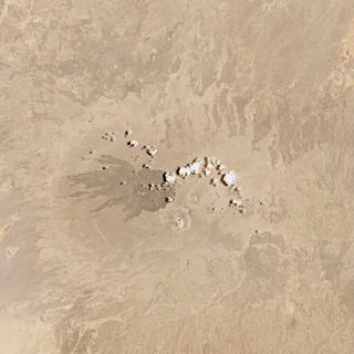 The White Crater No. 1 — satellite art print of Trou au Natron, Tibesti Mountains, Chad