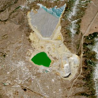 The Emerald Pit No. 1 — satellite art print of Berkeley Pit, Butte, Montana, USA