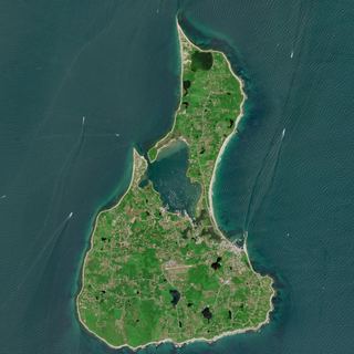 The Salt Pond Isle No. 1 — satellite art print of Block Island · Rhode Island, USA