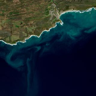 The Cape Divide No. 1 — satellite art print of Southern Cape coast · South Africa